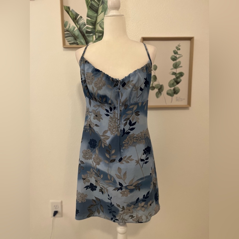 Collection Tie Front Mini Dress Medium Blue